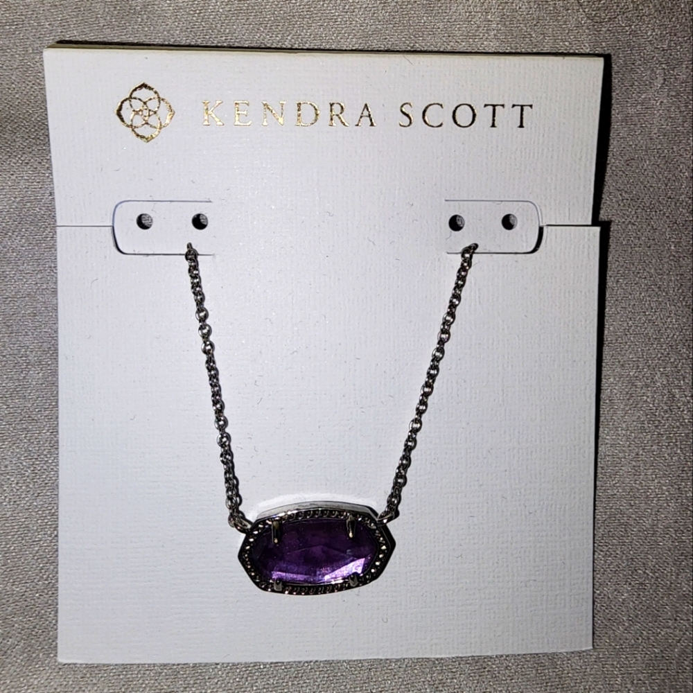 Kendra Scott Silver Necklace with purple stone